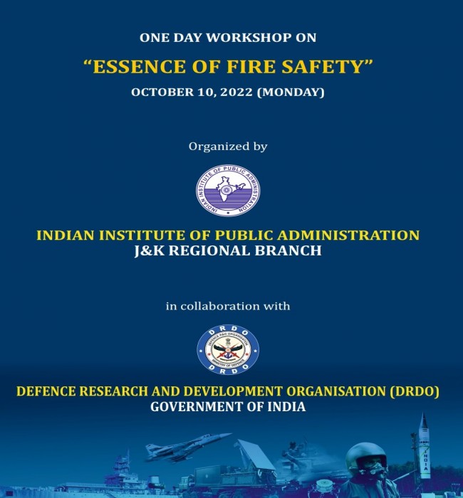 GOVT. OF J&K CONDUCTS MAJOR FIRE SAFETY WORKSHOP STRESSING ON PREVENTION OF FIRE ACCIDENTS THROUGH INNOVATION AND AWARENESS